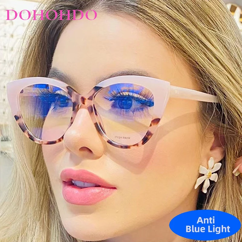 

TR90 Vintage Trendy Cat Eye Anti-Blue Light Glasses Women Men Brand Designer Computer Optical Eyewear For Reading Lentes Очки