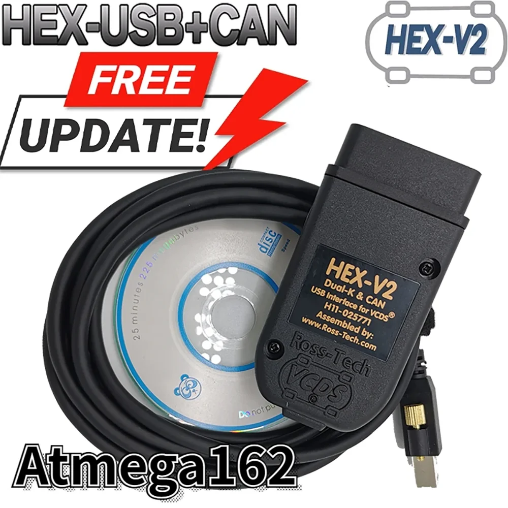 

VCDS 24,7 для сканера VAG, кабель инструмента OBD2, диагностический многоязычный HEX V2 Wesheu VCDS COM для Audi, Skoda, для Volkswagen