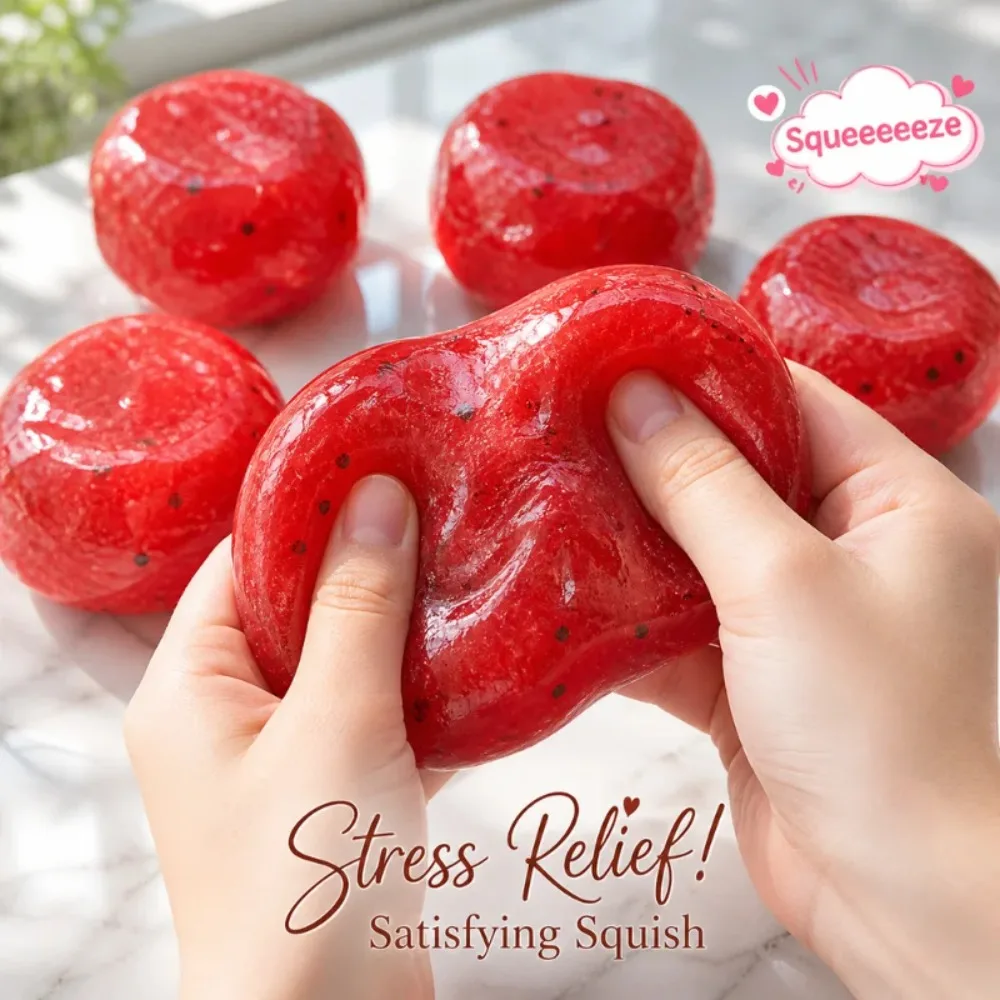 

Handmade Watermelon Slushy Squishy Toy Soft Slow Rebound Stress Relief Squeeze Toy Realistic Fruit Simulation Model Adult Gift