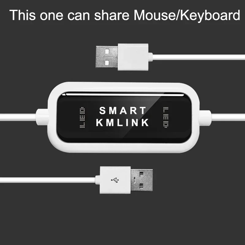 USB 2.0 Smart KM Link PC To PC Keyboard Mouse Share Sync Data Link Connection Cable Two 2 Computers File Transfer Communication