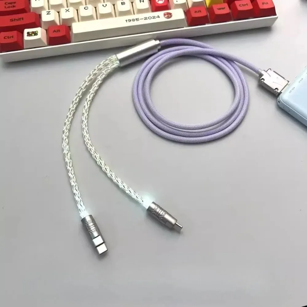 8k Lighting Supports Dual 1 in 2 Type-C Magnetic Axis Keyboard Cable Mechanical Keyboard Cable Usb to Type C