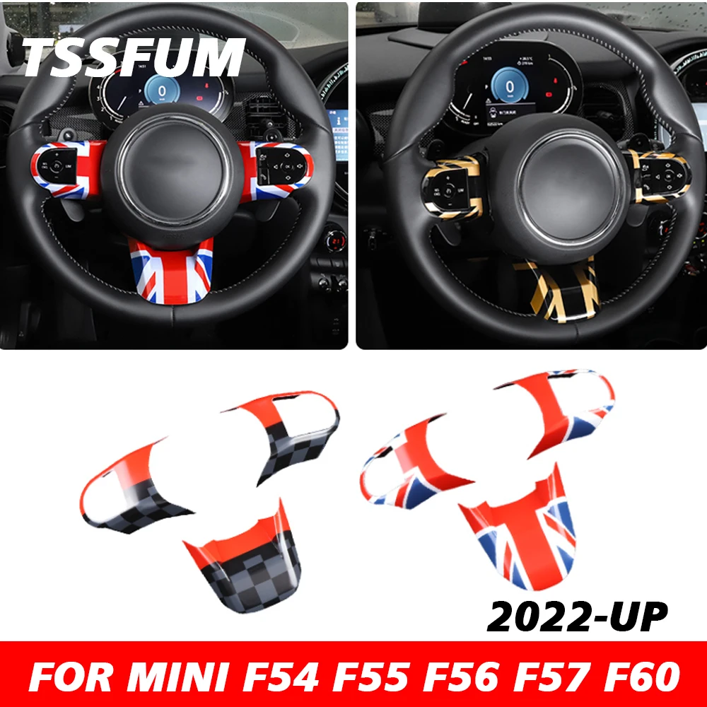 

Union Jack Car Steering Wheel Sticker Cover Decoration For Mini Cooper S JCW Clubman F54 F55 F56 F57 F60 Countryman Accessories