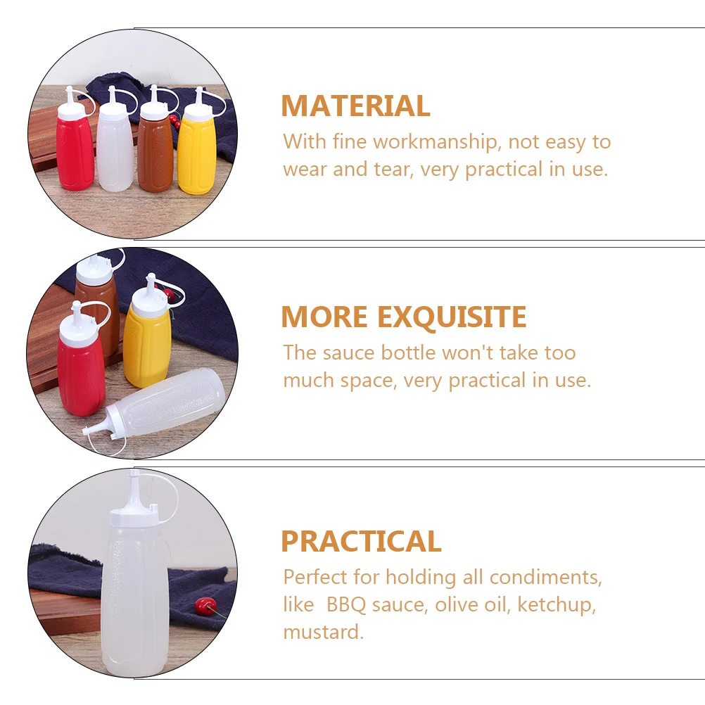 

Squeeze Sauce Bottle Squeezy Bottles for Sauces Squirt Container with Lid Salad Dressing Ketchup Dispenser