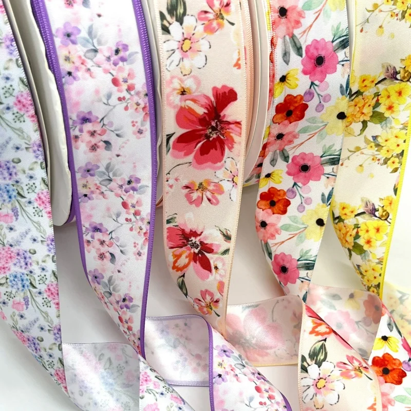 5Y 3.8cm Satin Floral Ribbon F - огляд і ціна Velvet Ribbon Roll