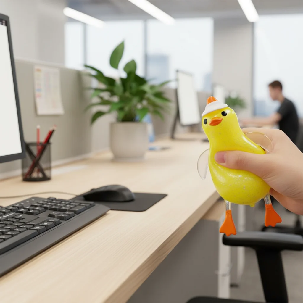 Cute Yellow Duck Squishy Toy Maltose Stress Relief Squeeze Toy Slow Rising Duck Fidget Toy For Kids Adults Anxiety Relief Gift