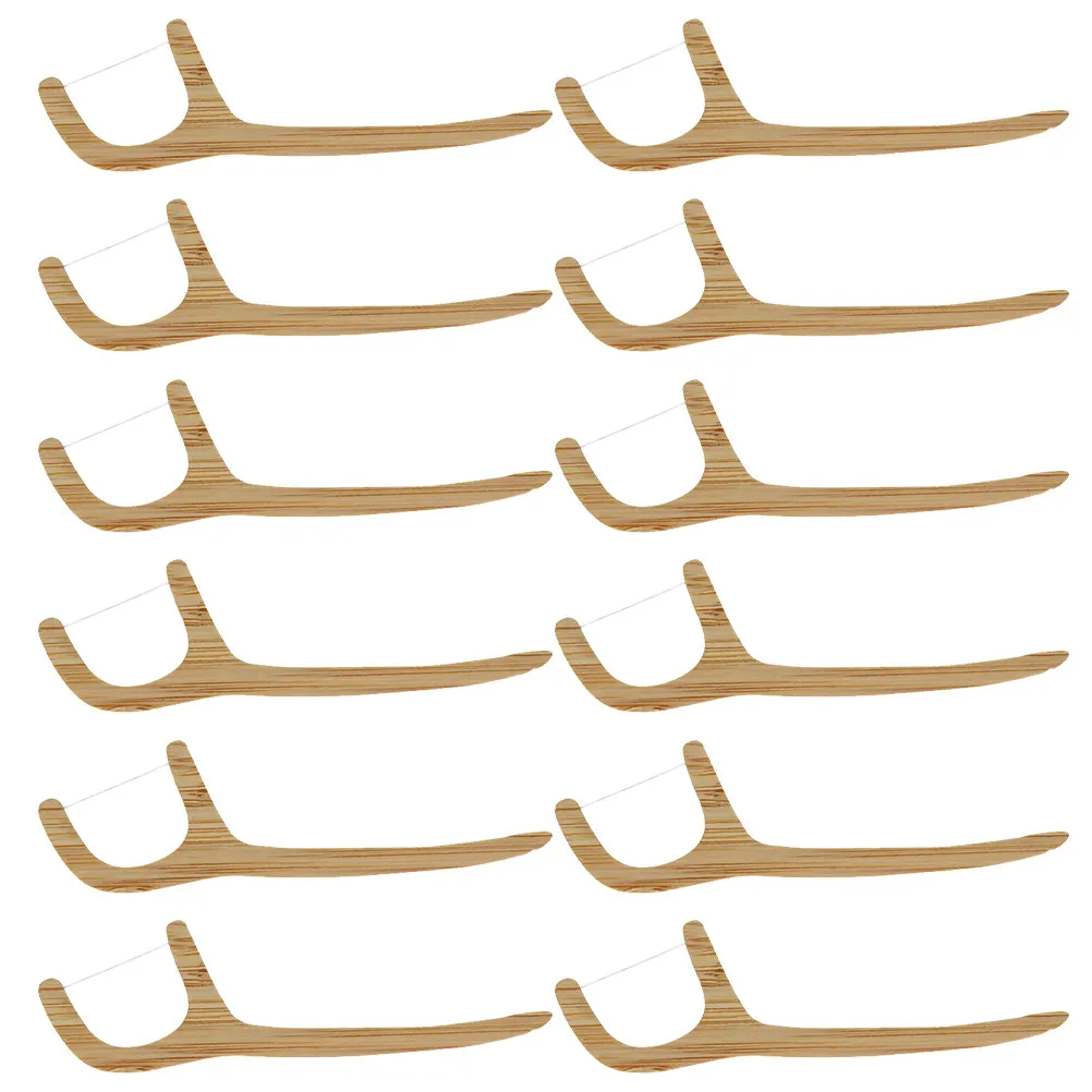 20Pcs Bamboo Floss Picks Soft Flexible Dental Flosser Ideal for Sensitive Gums Removes Trapped Debris Plaque Without Expanding