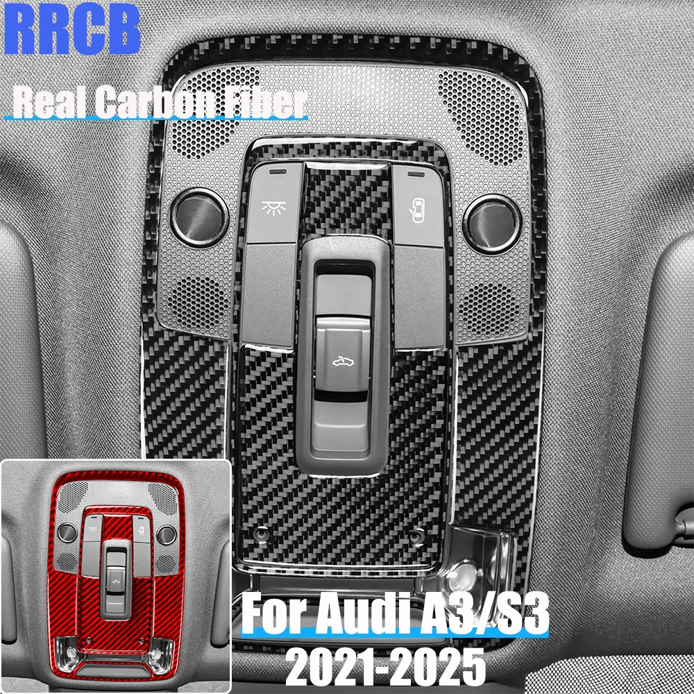 

Real Carbon Fiber Car Accessories Reading Light Set Trim Soft Cover Sticker For Audi A3 S3 8Y 2021 2022 2023 2024 2025