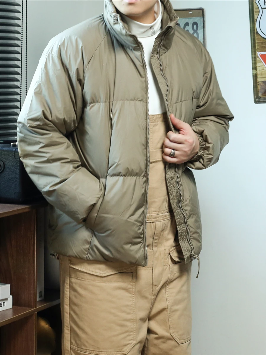 

Японская зимняя куртка-пуховик с воротником-стойкой для мужчин, теплая, с наполнителем из 90% белого гусиного пуха, парная модель