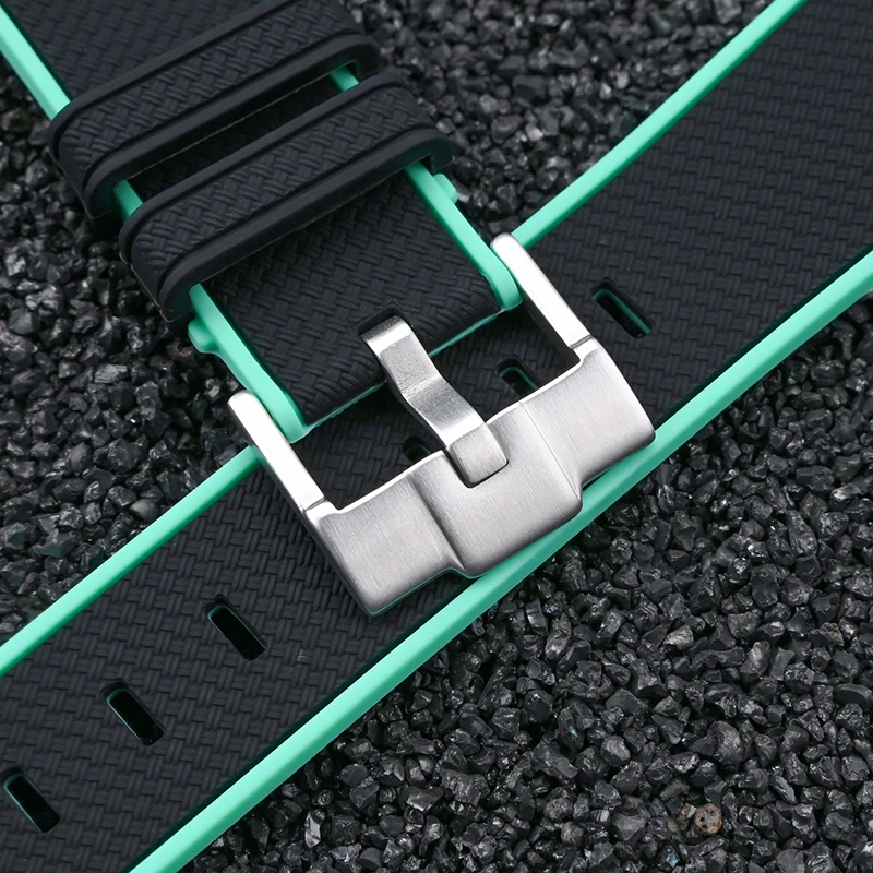 20mm Schnellverschluss-Uhrenarmband mit gewebtem Ende für OMEGA X Swatch MoonSwatch, weiches Gummi-Armband, Silikon-Armband – Detail 4