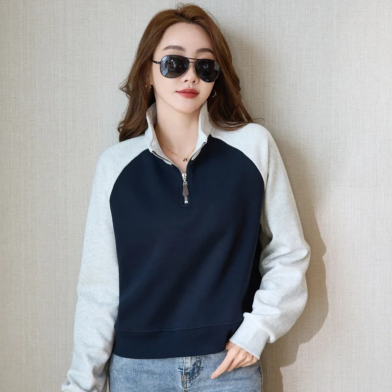 New 2013 Women Hoodies Winter Fashion Patchwork Sweatshirts Fleece Long Sleeve Hooded Female Casual Short Pullovers Streetwear