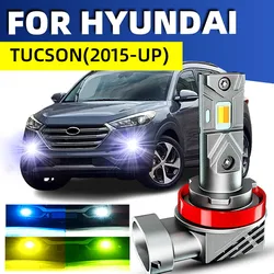2PCS Car LED Front Fog Lights Bulbs Dual Colors Switchback White Yellow For Hyundai TUCSON TL TLE 2015 2016 2017 2018 2020