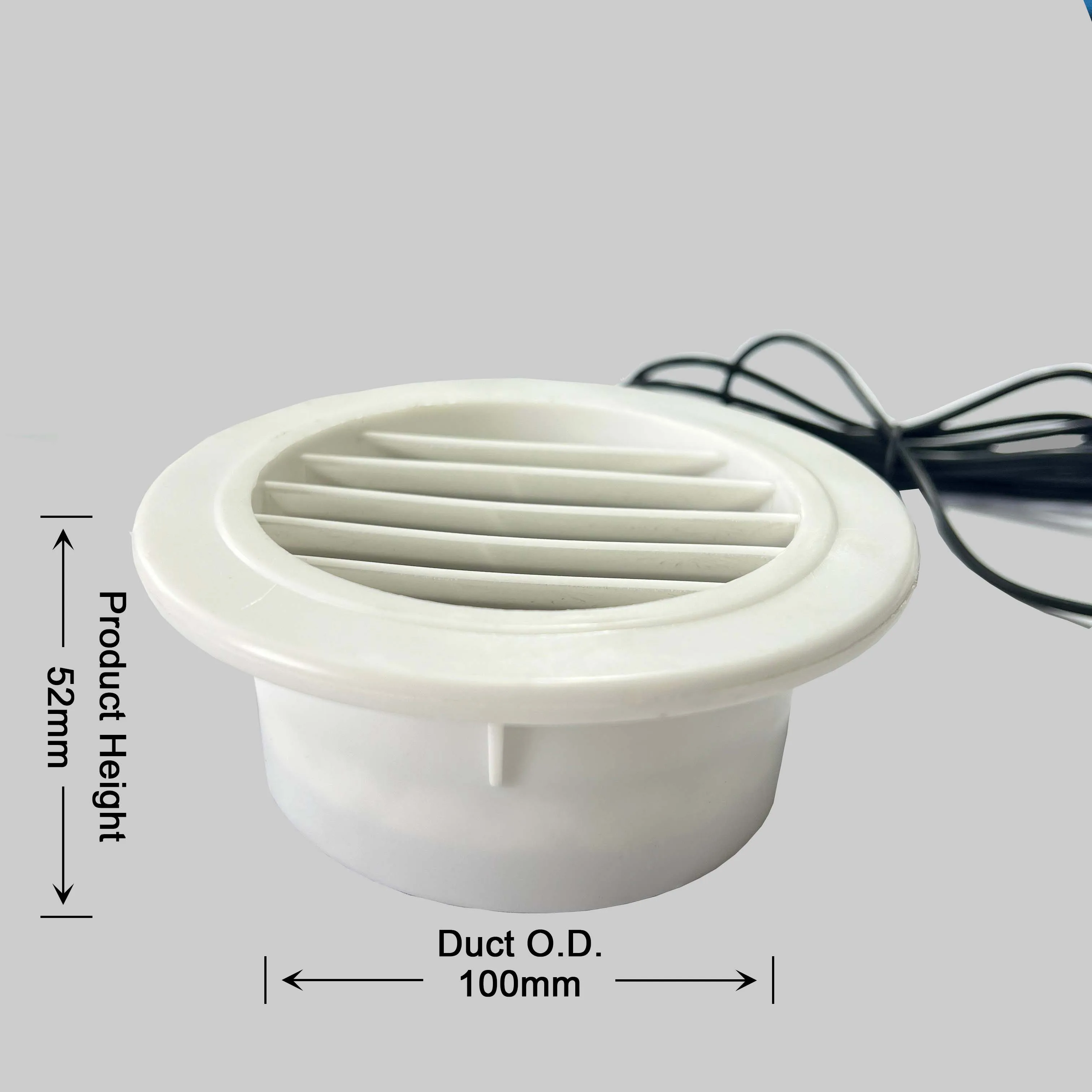 Ventilateur de Ventilation Murale 3W, 68CFM, 100mm, Diamètre du Conduit, Accès Solaire Moteur à courant continu sans balais pour petit abri, serre, cabane pour animaux de compagnie