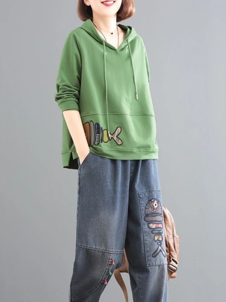 

Новинка 2023 года, трендовые мешковатые женские топы с капюшоном и вышивкой Y2k, винтажные дешевые дропшиппинг, корейские модные толстовки с капюшоном, толстовка для женщин