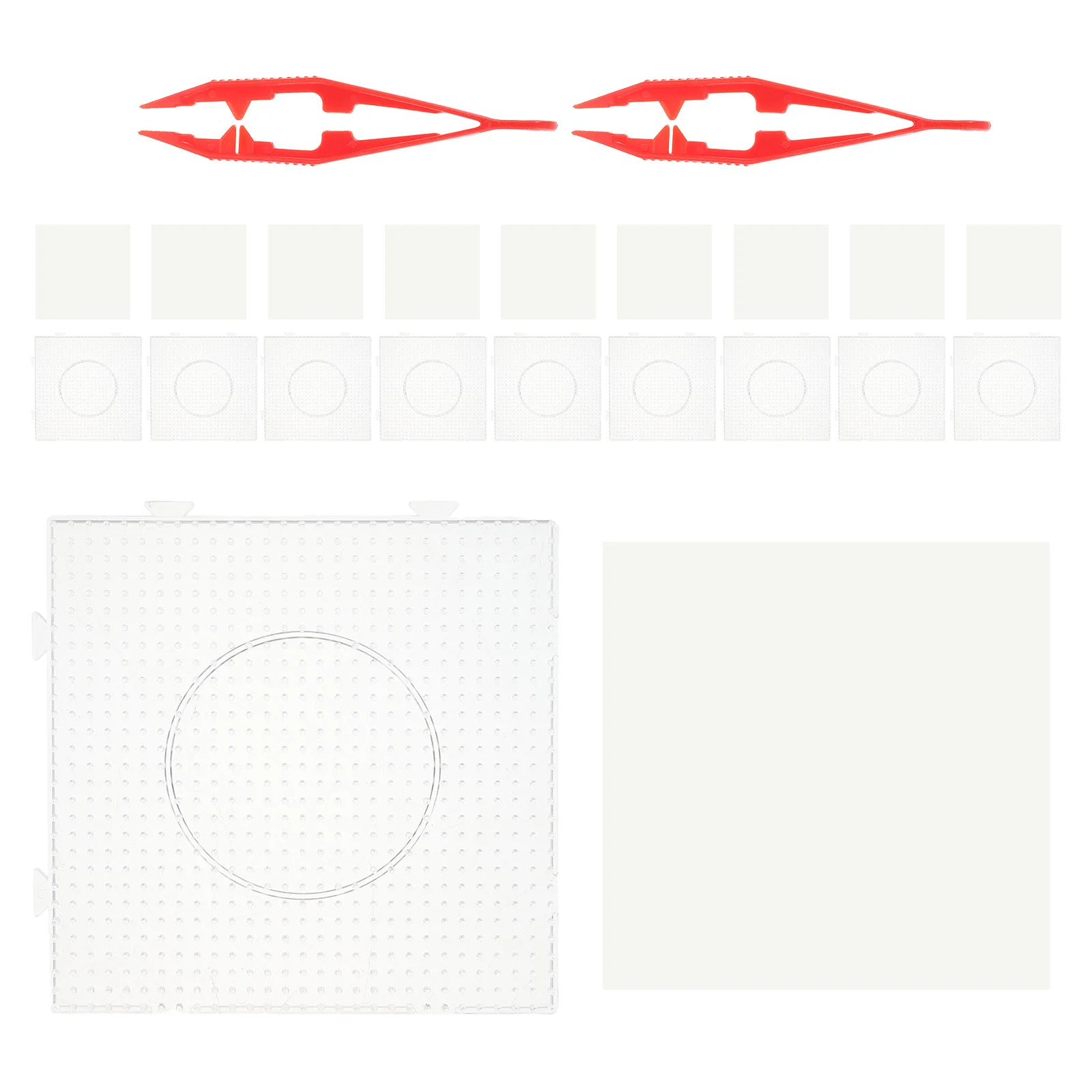 

1Set Large Fuse Beads Pegboard Set Transparent Plastic Pegboards for Detailed Craft Projects Flexible Connectable Beading