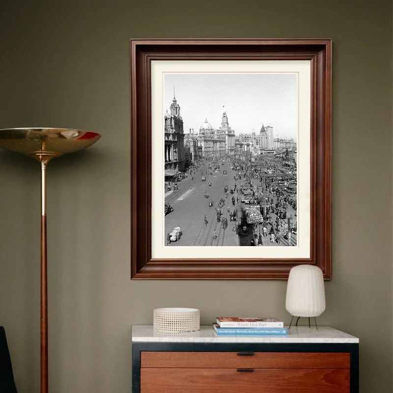 Simple and retro brown solid wood oil painting picture frame text desk decorating supplies wall arts bilderrahmen marcos fotos