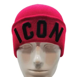 New unisex winter hat plus fleece warm hat fashion brand ICON wool hat men and women outdoor thickening ski sports knitted hat