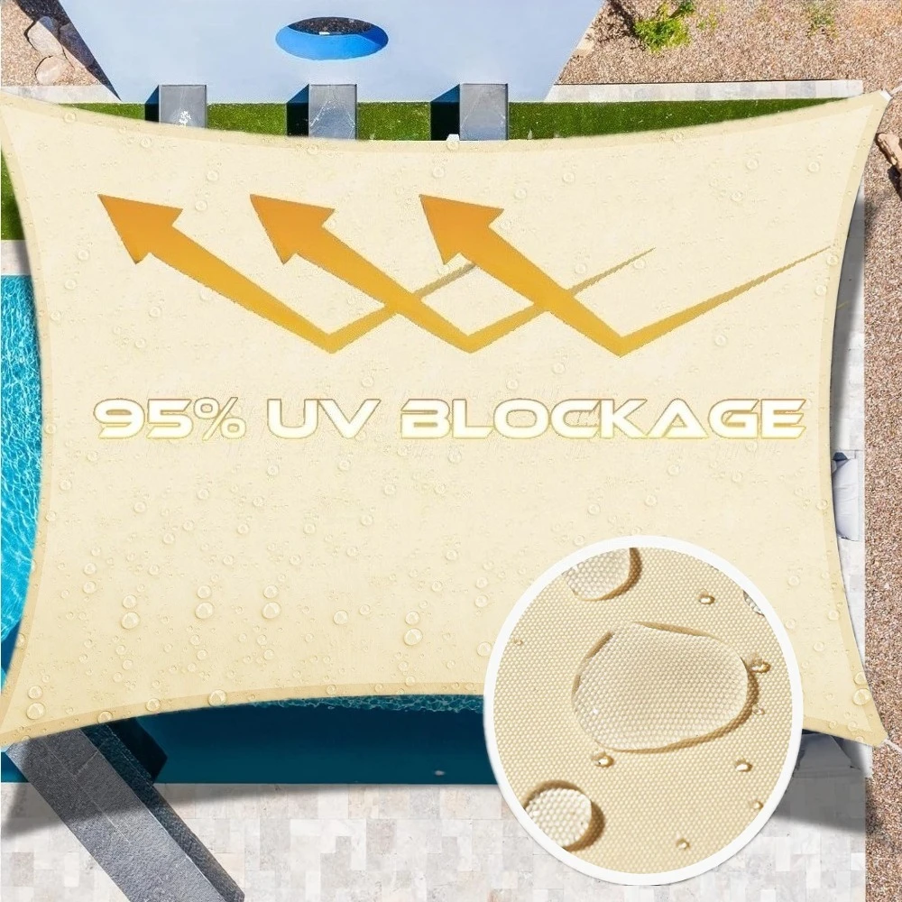 Outdoor Sun Shade Sail Rectangle UV Block Canopy Sunshade for Patio Backyard Lawn Garden Porch Pergola Facility and Activities