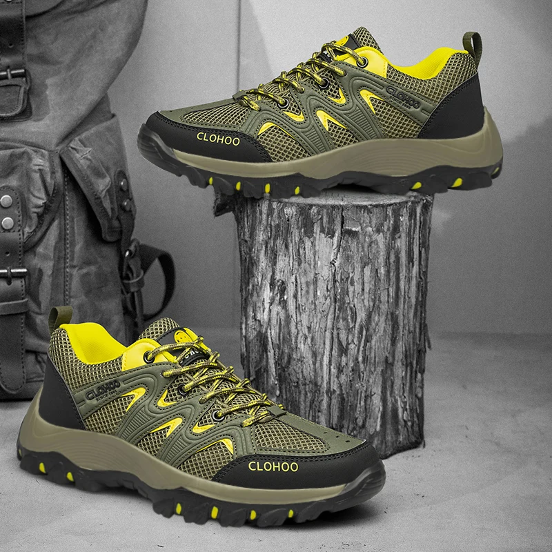 CLOHOO Breathable Outdoor Sports Casual Shoes Mountaineering Wearable Rubber Sole Comfortable Daily Casual Men\'s Shoes