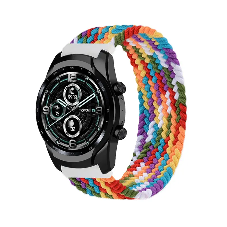 Braided Solo Loop For Ticwatch Pro 3 GPS 2 E Bracelet Sport Nylon Strap For IMILAB KW66/YAMAY SW022 Smartwatch Correa Wristband