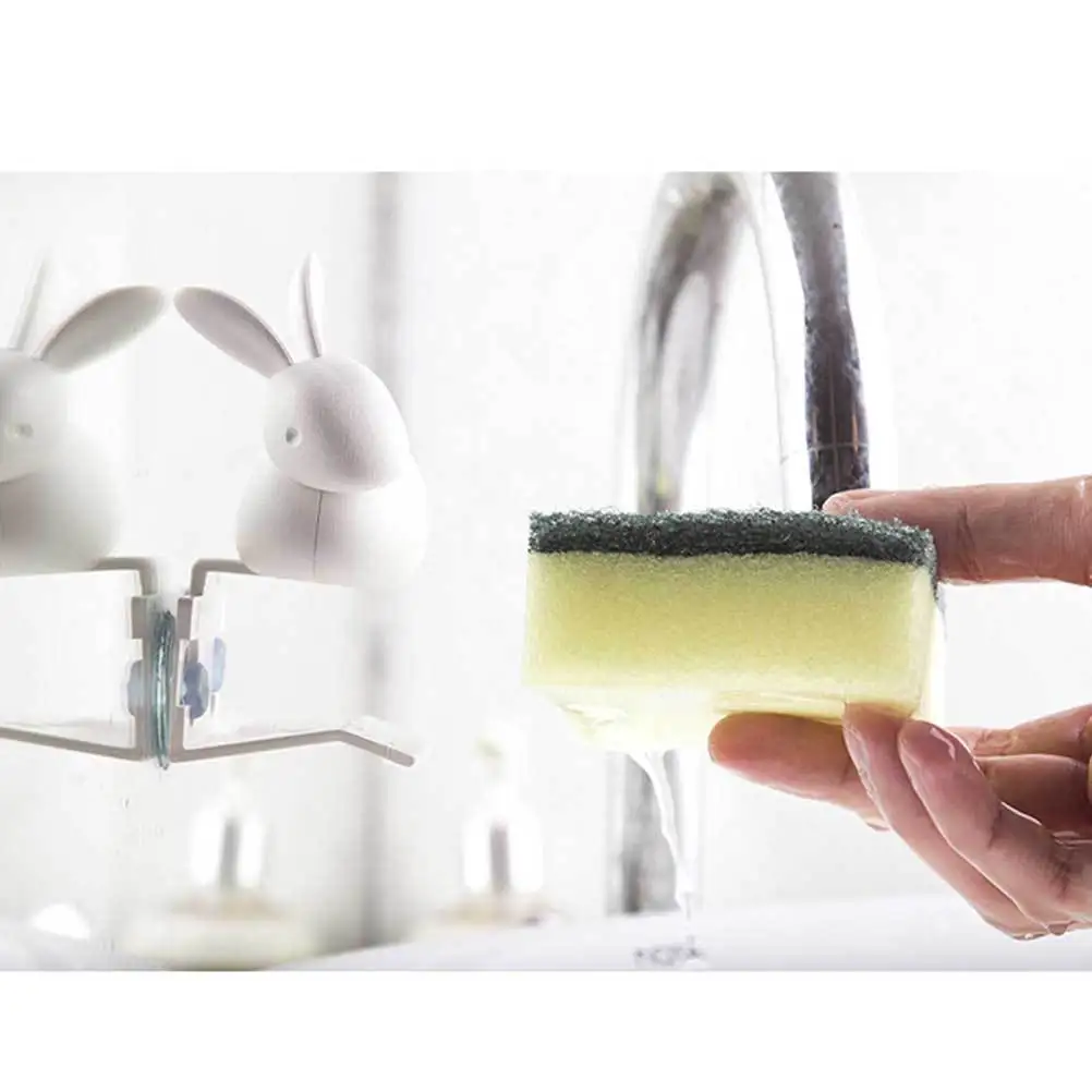 

Kitchen Storage Rack Premium Plastic Sponge Holder Faucet Sponge Shelf Easy Install Gift For Family Friends