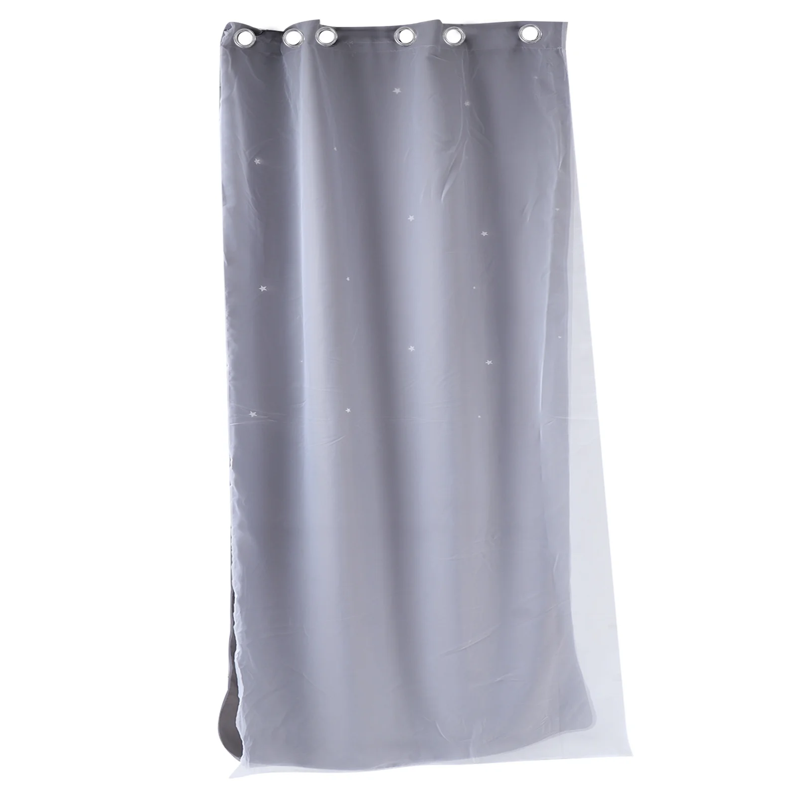 

Blackout Gauze Curtains Hollow Out Star Design Grey For Bedroom Living Room Office Double Layer Window Drapes Blinds