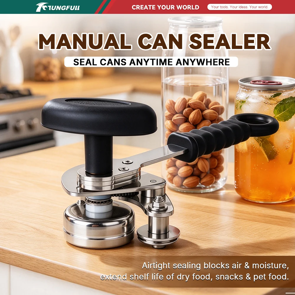 Manual Can Sealer 55MM Aluminum Cans Bottle Sealing Machine Portable Tin Can Crimping Tool For Home Commercial Use
