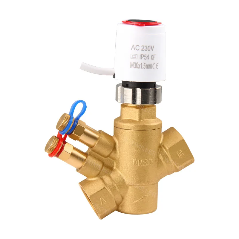 

Brass dynamic balance electric two-way valve, dedicated to central air conditioning
