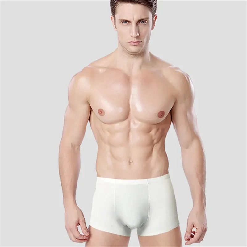 3 ชิ้นชาย Silk Smooth Boxer กางเกงขาสั้นบางสบายชุดชั้นในเซ็กซี่แห้งเร็วกางเกงแฟชั่น