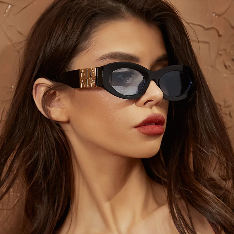 

Retro Oval Sunglasses for Women Cat Eye Thick Frame Fashion Luxury Designer Sun Glasses UV400 Eyewear Trending Products