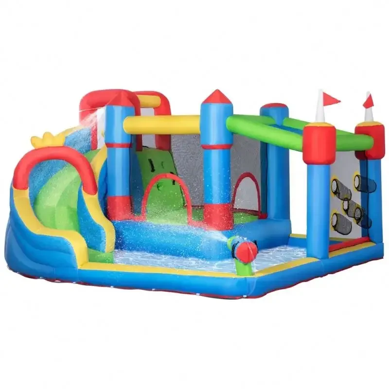 

Inflatable slide Inflatable bounce House Complimentary blower Inflatable castle with pool suitable for family backyard