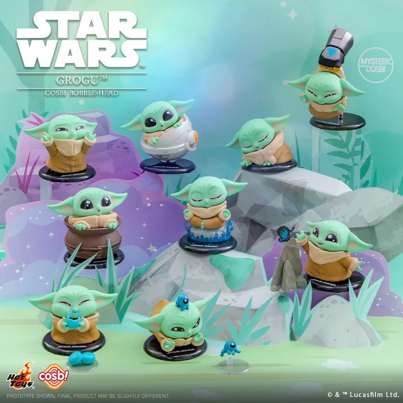

OFFICIAL Hot Toys STAR WARS Grogu Cosbi Bobble-Head Collection Figure Blind Box Baby Yoda Christmas Mysterious Gifts