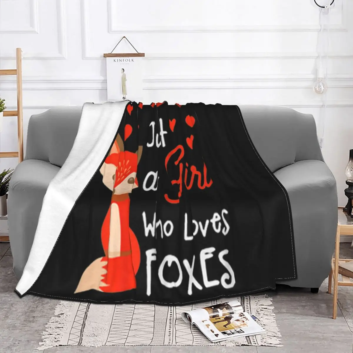 Just A Girl Who Loves Foxes Normal Casual Fitness New Design High Quanlity Breathable Kawaii Humor Adults Throw Blanket