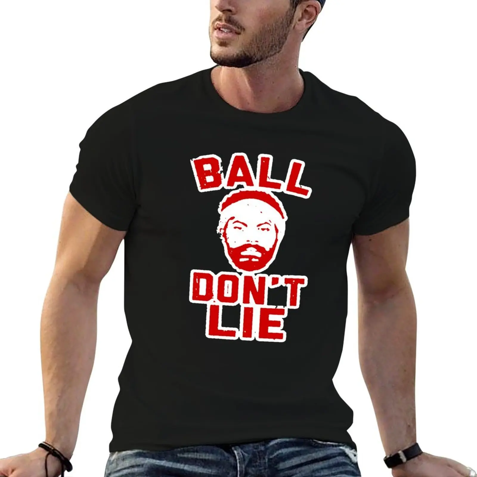 

BALL DONT LIE FUNNY RASHEED WALLACE SHIRT AND STICKER T-Shirt cotton tshirt 100% t shirts for man pack white T-Shirt
