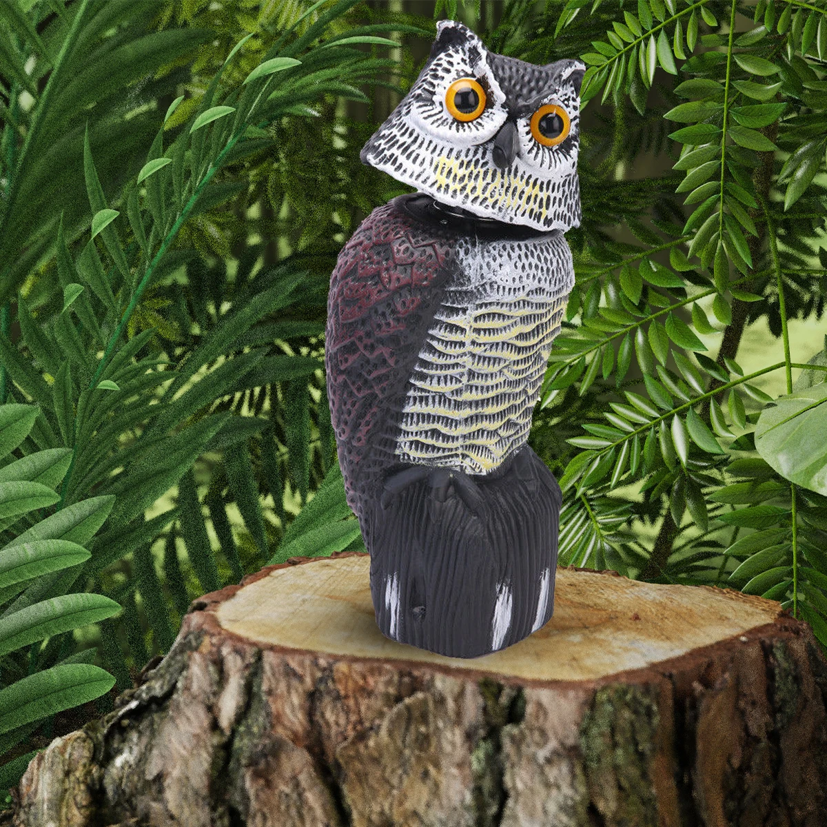 

1Pcs Realistic Fake Owl Decoy Rotating Head For Garden Yard Outdoor Bird Deterrent Owl Sculpture Birds Pest Control