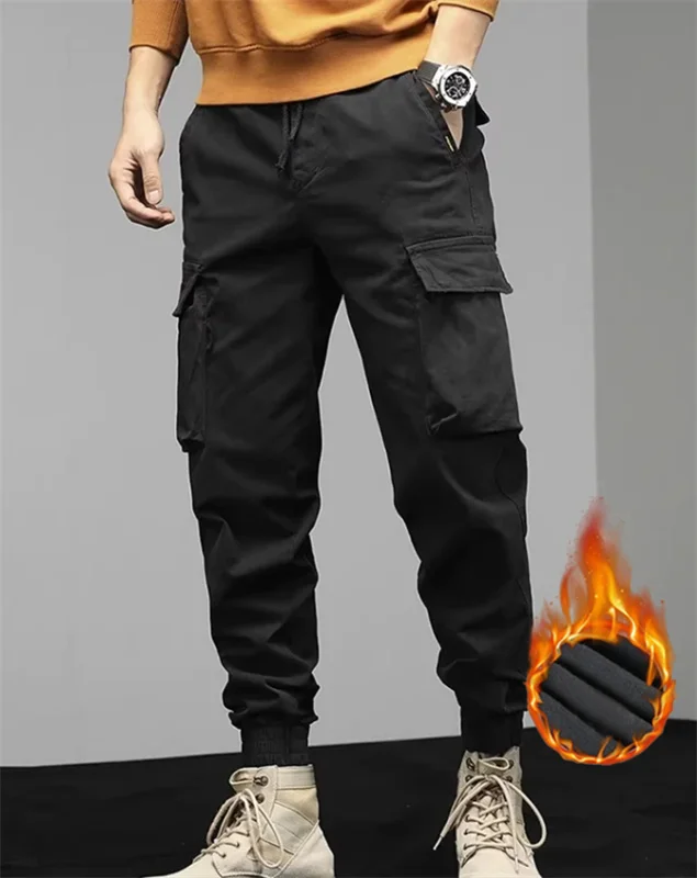 Cotton base, cool and thick windproof winter cotton pants for men with thick fleece and warm pants with thick for outerwear