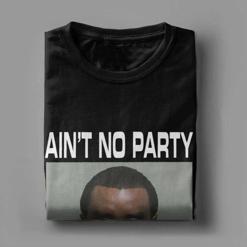 Men's Retro Aint No Party Like A Diddy Party T Shirt Cotton Clothes Funny Short Sleeve Crewneck Tee Shirt Summer T-Shirts