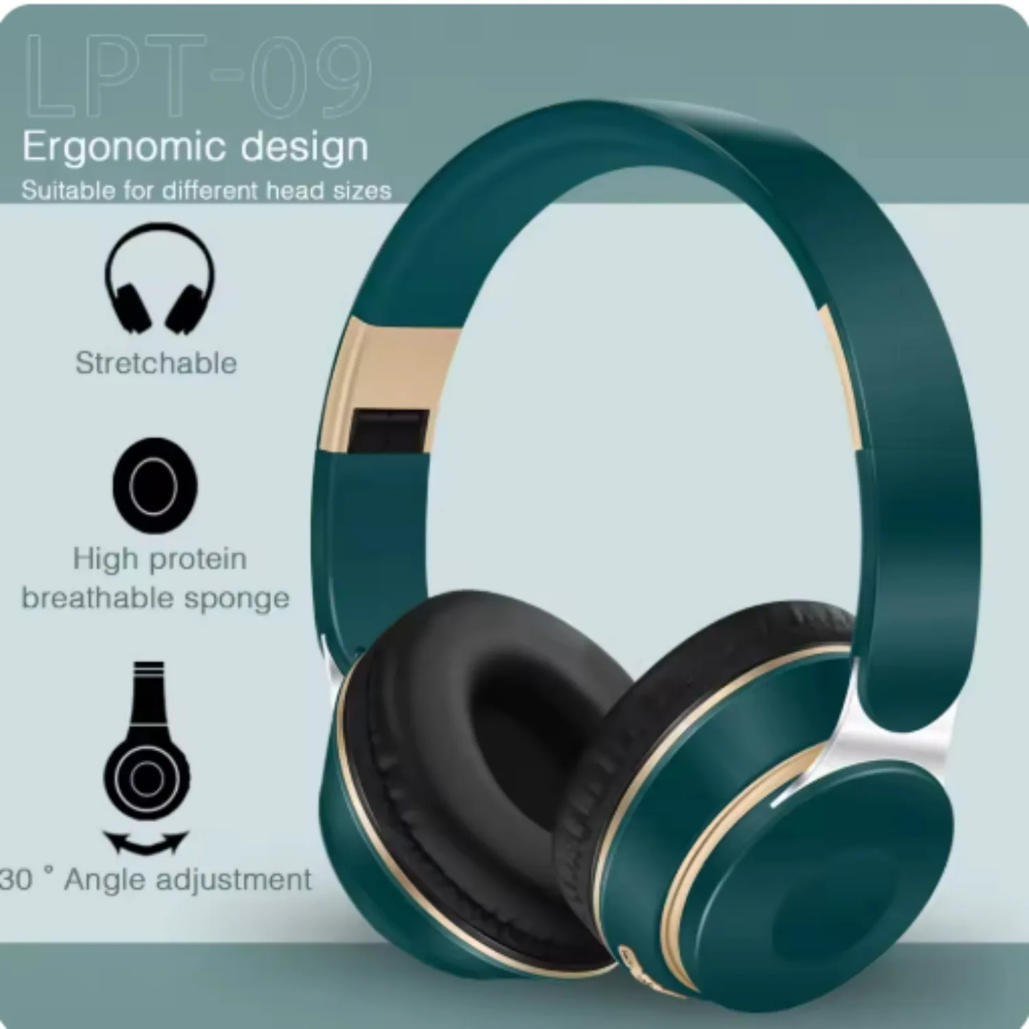 570842 2028 New QCY Earphones Wireless Bluetooth Headphones Stereo Headband With Sd Card Slot And Mic For Android