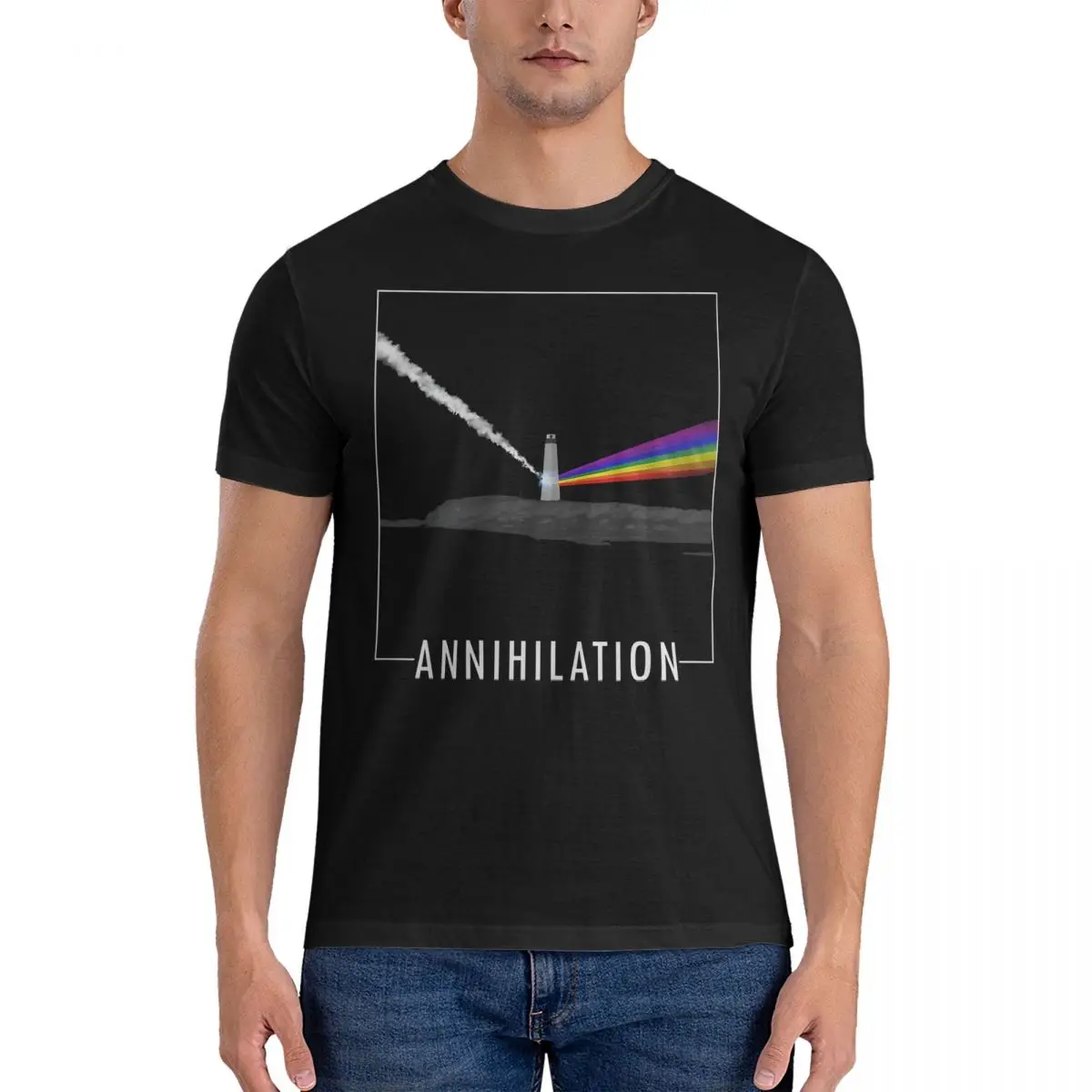 Lighthouse T-Shirt for Men Annihilation Cool 100% Cotton Tees Crew Neck Short Sleeve T Shirts Classic Tops