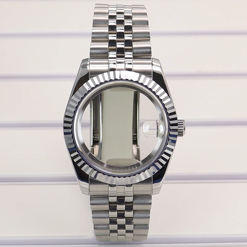 36mm 40mm Luxus herren Uhr Fall Strap Teile Saphirglas Für Datejust Seiko Nh35 Nh36 Nh34/38 Miyota8215 Bewegung 28,5mmZifferblatt