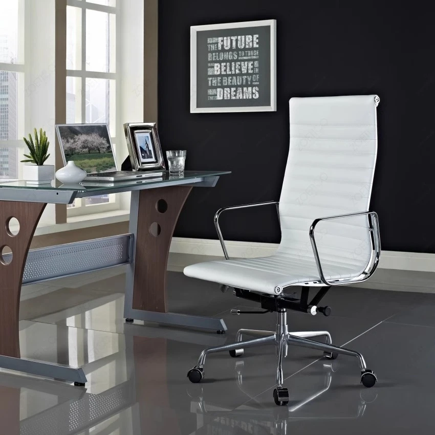 Office Boss Cowhide Computer Conference Staff Swivel Negotiation Front Desk Reception Leather Chair