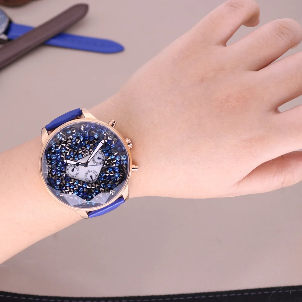 SALE!!! Discount Davena Crystal Old Types Lady Women\'s Watch Japan Mov\'t Fashion Hours Bracelet Leather Girl\'s Gift No Box