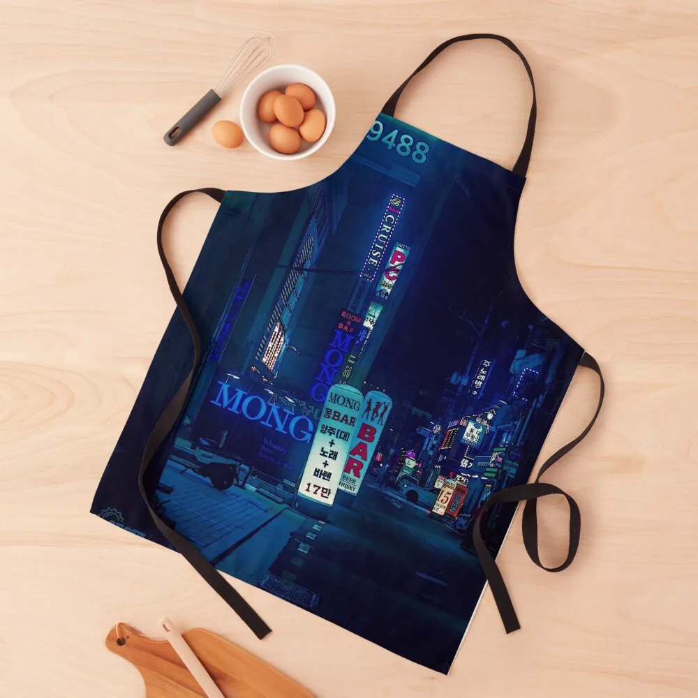 

Seoul South Korea City Apron Smock for hairdressing Bib For Kitchen Woman Kitchen Apron