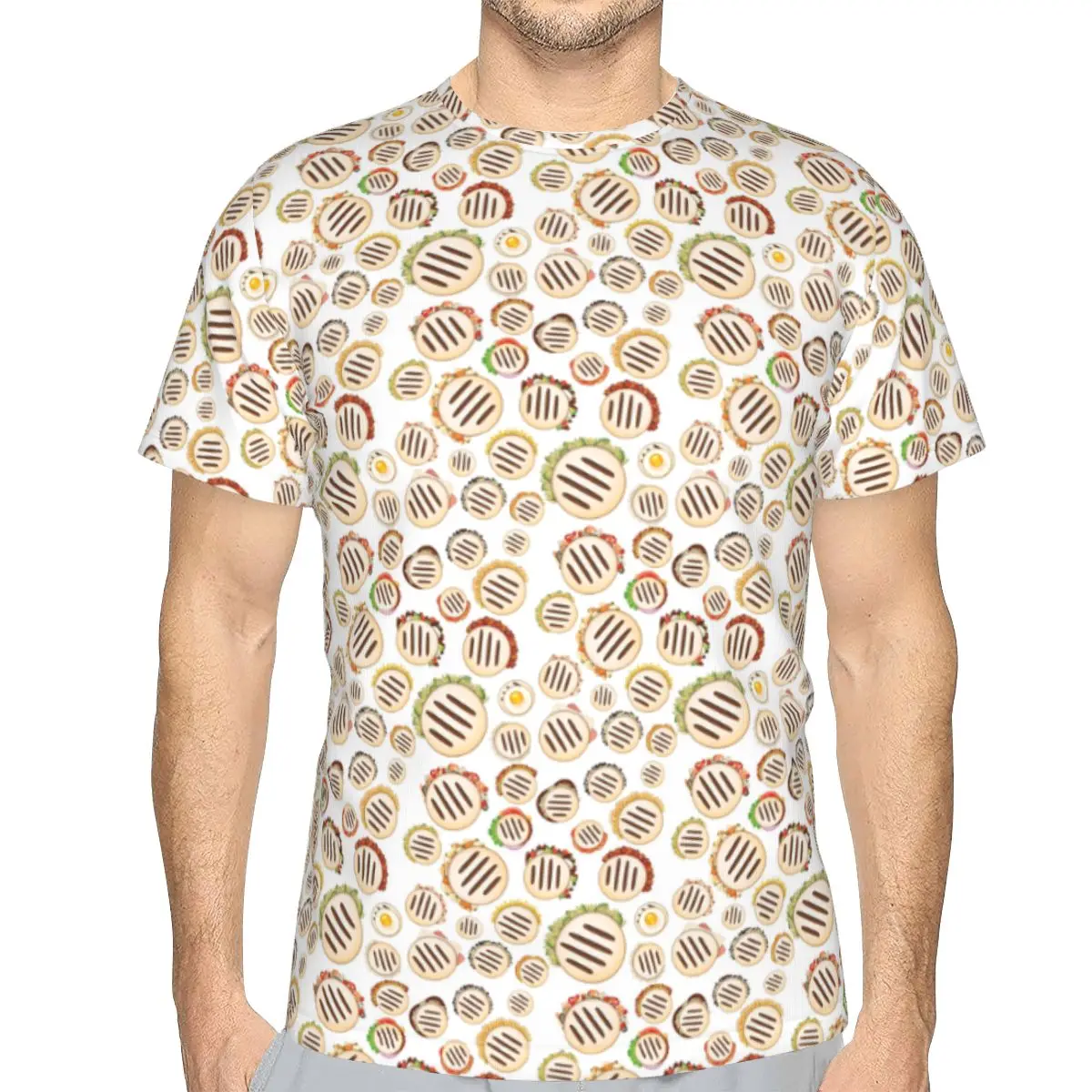Arepas Pattern Venezuela 100% Cotton T-Shirt Men'sFunny T Shirts Men Round Neck Short Sleeve