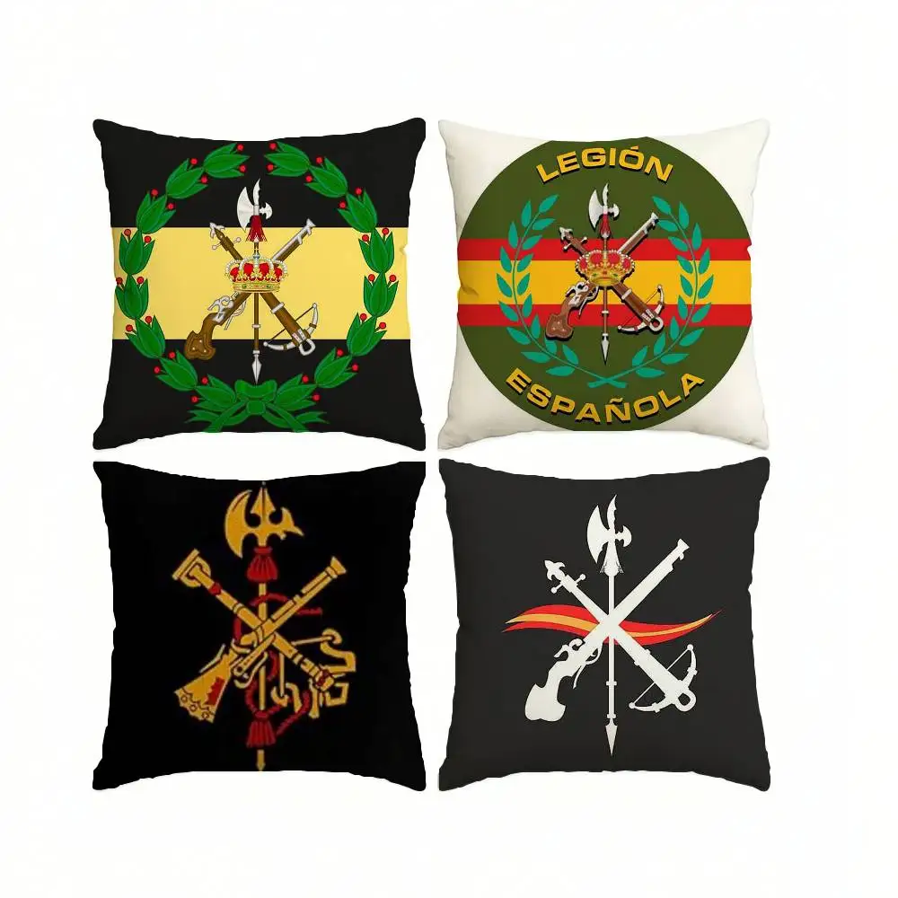 Visual Emblem L-Legion Espanola  Pillow Case Square Double-Sided Sofa Cushion Cover Bedroom Bedside Pillow
