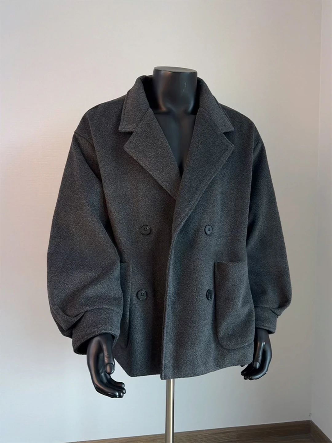 

Мужское шерстяное пальто Briti Sle: осенне-зимнее, утепленное, модное, теплое, короткое, двубортное, с отложным воротником