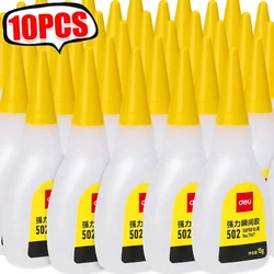 1-10Pcs Deli 502 Super Glue Instant Quick-drying Cyanoacrylate Adhesive Leather Rubber Wood Metal Strong Bond Liquid Glue Tool