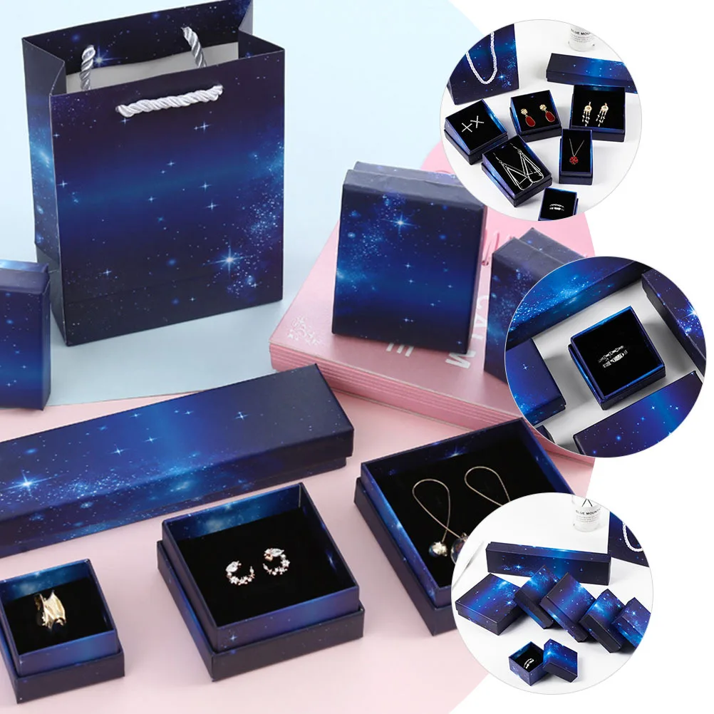 

6 Pcs Boxes Jewelry Gift for Presents Jewellery Rectangle Small Earring Packing Bulk