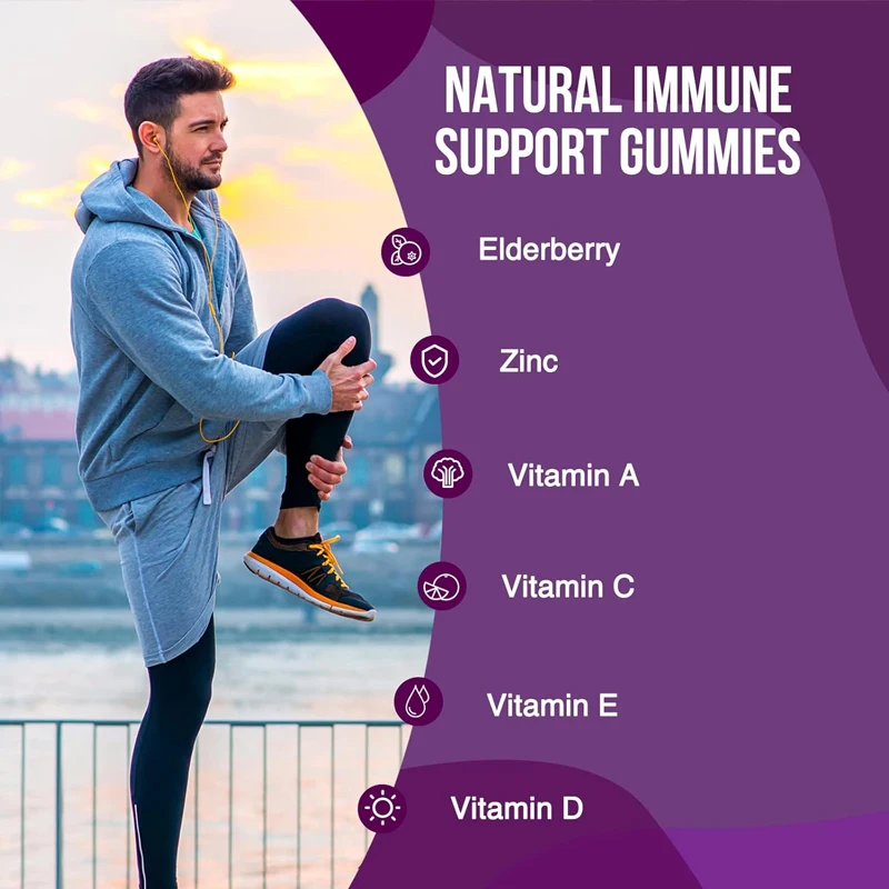 Immune support gummies - powerful elderberry gummies suitable for adults and children -60 gummies