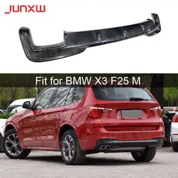 Carbon Fiber Rear Diffuser Splitter For BMW X3 F25 M Sport 2014-2017 Bumper Body Kits Guard Spoiler FRP