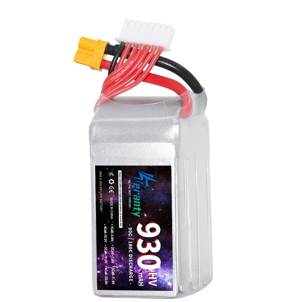 6S 22.8V 930Mah Hv Lipo Batterij Voor Fpv Drone Rc Helikopter Quadcopter 6S Lihv 90c Met Xt30 Xt60 Connector